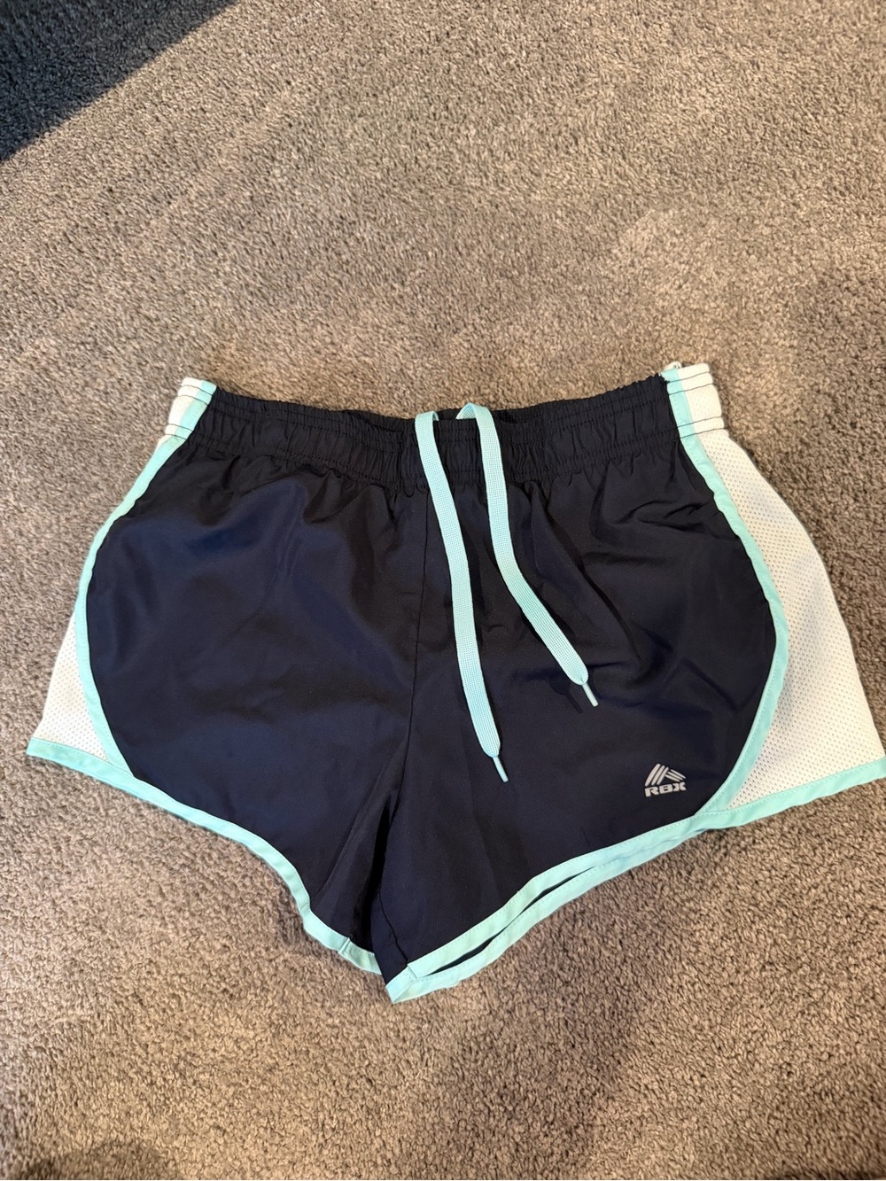 RBX Navy Athletic Shorts with Mint Trim